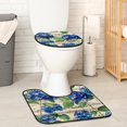 thumbnail image 2 of PhooArto Toilet Lid Cover and U-Shaped Toilet Floor Mat Set of 2 Pieces, Hydrangeas Flowers Music Notes Toilet Mat Set, Machine Washable Seat Covers Non-Slip Absorbent Rugs, 2 of 6