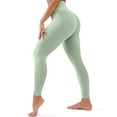 thumbnail image 4 of Workout Leggings for Women - High Waisted Yoga Pants Tummy Control Compression for Running Mint Green XXL, 4 of 4