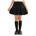 thumbnail image 2 of Cowsor Girls School Uniform Skirt 3 to 14 Years Corduroy High Waist Pleated Skirt with Pockets Preppy Style Comfortable Wear for Classroom Daily Play, 2 of 6