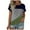 Green, variant on Blouses for Women Dressy Casual, Tops for Women Trendy, Women's Color Blocking Round Neck Top Short Sleeved Round Neck Top/shirt