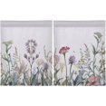 thumbnail image 2 of GZHJMY 36 Inch Length Kitchen Curtains Watercolor Wildflowers 2 Panels Half Window Sheer Curtains Rod Pocket Farmhouse Short Drapes for Bathroom Cafe Basement Home Decor, 2 of 7