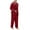 Red, variant on pstuiky Mens Pajama Sets Casual Solid Color Breathable Silk Pajamas Summer Loose Fit V-Neck Long Sleeve Sleepwear Mens Summer Pajamas Set