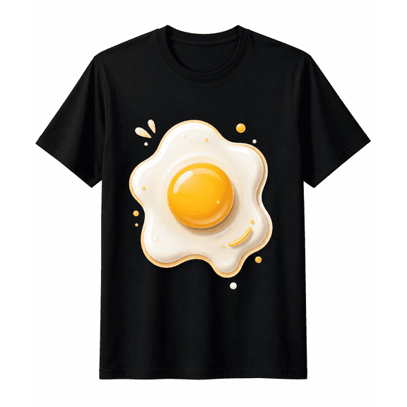 Funny Fried Egg Graphic T-Shirt for Men and Women, Casual Short Sleeve Crew Neck Novelty Tee