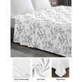 thumbnail image 6 of Gray Spring Floral Full Size Flat Sheet, Wrinkleproof & Fadeproof Cooling Flat Bed Sheet Only, Summer Botanical Watercolor Breathable Soft Bedding Top Sheets 81 x 96 Inches, 6 of 8