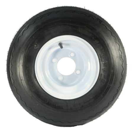 Pre-Mounted Golf Cart Tire On Rim 18 X 8.5 X 8 18X8.50-8 White 4 Lug Fits (Best Tire Size For 18 Inch Rims)