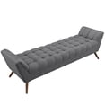 thumbnail image 3 of Hawthorne Collections Fabric Bedroom Bench in Gray, 3 of 6