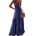 thumbnail image 4 of DHFJKG Bohemian Floral Maxi Dress For Women V Neck Sleeveless Summer Beach Vacation Clothes Sundress Boho Size S-XXXXXL Comfort Dresses, 4 of 4