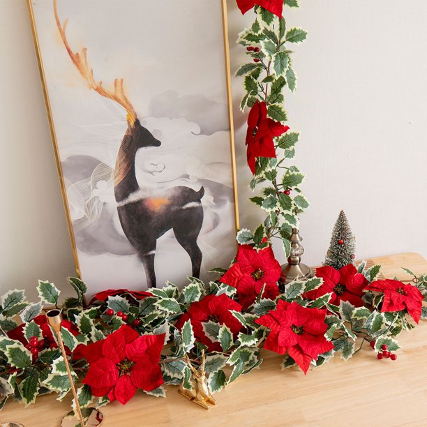 Precios Reducidos, Árbol de Navidad Frutal Decoración Puerta de Casa Poinsettia Árbol de Navidad Árbol Árbol Akmoler