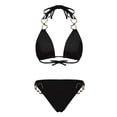 thumbnail image 5 of Babysbule Swimsuits for Women Fashion Women Split Swimsuit Show Waist Solid Color Love Bikini, 5 of 5