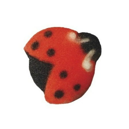 Edible Sugar Flowers - Edible Sugar Lady bug Toppers - 24 Count - National Cake Supply