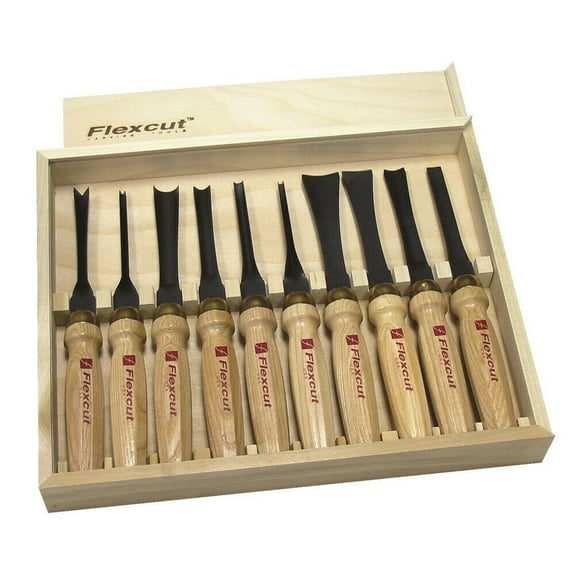 Flexcut - MC100 - Ten Piece Deluxe Mallet Set - Wood Carving Tool Set