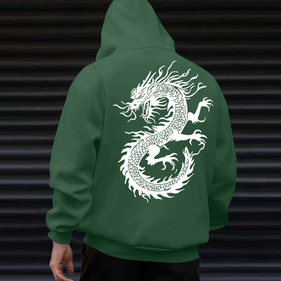 Donemore Unisex Heavyweight Hooded Sweatshirt with Kangaroo Pocket Drawstring Hem Print Design for Men Women