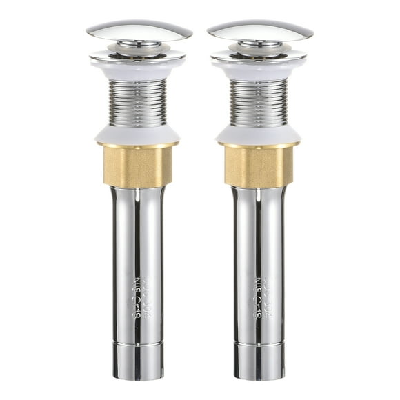Unique Bargains 2pcs Bathroom Sink Drain, Brushed Nickel Bathroom Sink Drain Stopper Without Overflow for Lavatory Sink