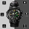 thumbnail image 2 of Reloj digital militar de supervivencia 23 en 1, pulsera táctica multifuncional y ajustable para hombre, relojes deportivos impermeables con esfera dual para exteriores, 2 of 5