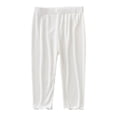 thumbnail image 4 of GYRATEDREAM Girls' Capri Leggings 3/4 Pants High Waisted Compression Yoga Tights for Toddler Kids Teens Dance Workout for 9-10Y White, 4 of 7