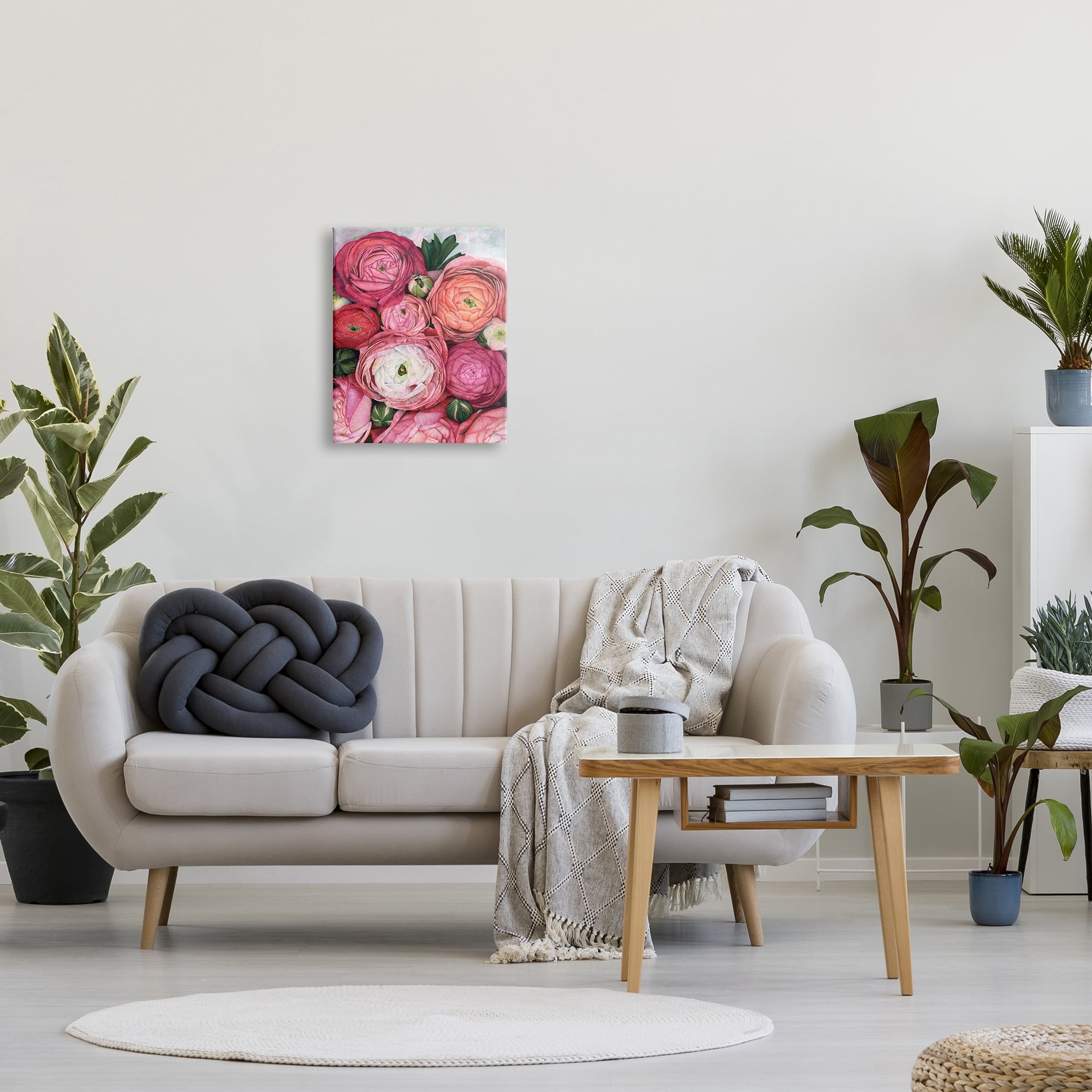 Stupell Romantic Red Peonies Budding Botanical & Floral Painting Gallery Wrapped Canvas Print Wall Art