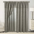 thumbnail image 2 of Elegant Comfort Luxury Curtain/Window Panel Set with Attached Valance and Backing 54" X 84 inch (Set of 2), Gray, 2 of 2