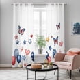 thumbnail image 6 of Kitchen Curtains 84 Inch Length 2 Panels, Independence Day Grommets Window Treatment Curtain, Flag Balloons Butterflies Watercolor Thermal Curtains Drapes for Living Room/Bathroom, 6 of 9