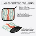thumbnail image 3 of Yayeee Oven Mitts and Pot Holder Set of 2 Heat Resistant Kitchen Gloves Baking Hot Pad, Light Blue Pattern, 3 of 5