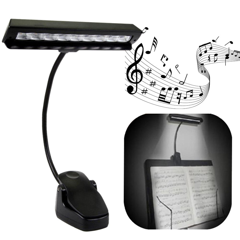 Black Flexible 9 LED Clip-On Orchestra Music Stand LED W/ Adapter Lamp Light 