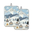 thumbnail image 7 of Yayeee Pot Holders Kitchen Heat Resistant with Pocket 7"x9.8" Cotton Oven Cooking Hot Pads, Winter Village Serenity, 7 of 7