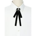 thumbnail image 4 of INSPIRE CHIC Women's Velvet Bow Brooch Tie Neck Band Ties with Beads Decor, 4 of 5