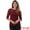 Dark Red, variant on DARING DIVA Women's 3/4 Sleeve Crew Neck Floral Lace Tops XS White