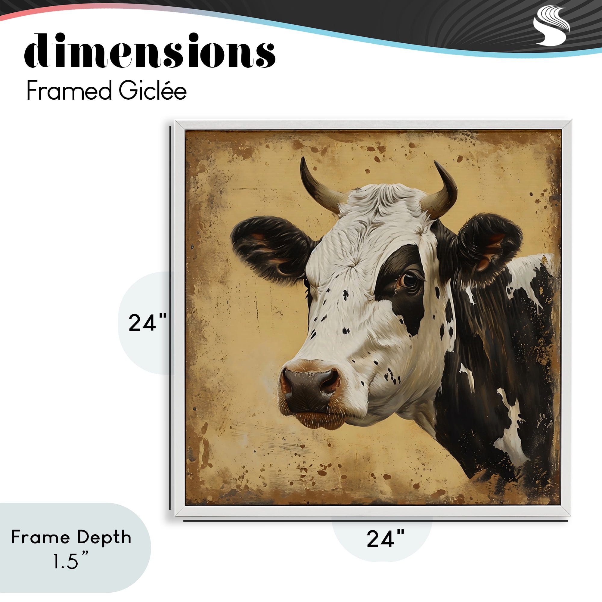 Stupell Industries Spotted Brown Cow Portrait White Framed Giclee Art, design by Creative Studio