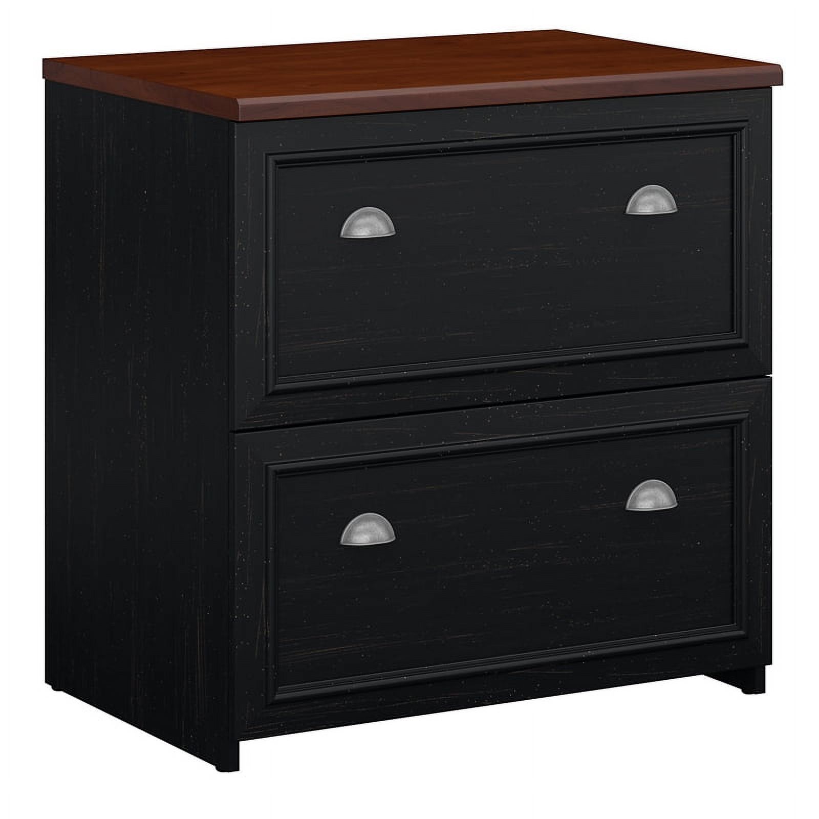 Home Square 2 Piece Engineered Wood Filing Cabinet Set in Antique Black - image 2 of 7