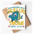 thumbnail image 1 of Cartes de Vœux illustration Poisson Bleu Jaune Mignon Vous Tes Invités Invitations, 1 of 3