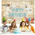 thumbnail image 3 of Airplane Birthday Cool Backdrop Decorations for Boys World Map Time Flies Photo Background for Adventure Time Birthday Banner Decorations Party Supplies, 3 of 3