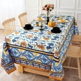 thumbnail image 2 of Floral Tablecloth for Rectangle Tables 60 x 84 Inches Blue Farmhouse Tablecloth Outdoor Table Cloth Washable Waterproof Oil-Proof Tablecloths for Picnic Party Wedding Home Kitchen, 2 of 5