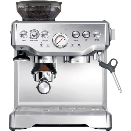 Breville BES870XL Barista Express Espresso Machine, Brushed Stainless Steel | Craft café-quality espresso shots, lattes and cappuccinos at home with this manual coffee maker with built-in grinder