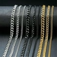 thumbnail image 3 of 3/5/7/9/11mm Stainless Steel Cuban Curb Chain Silver/Black/Gold Necklace Chain, 3 of 7