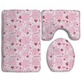 thumbnail image 1 of ABPHQTO San Valentín Piggy Juego de alfombras de baño de 3 piezas Alfombra de baño Alfombra de contorno y tapa de inodoro, 1 of 2
