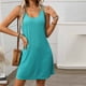 thumbnail image 5 of Sexy Vestido Casual para las Mujeres Vestido de Cuello Redondo sin Mangas de Color Sólido, Moda de Verano de Poliéster Ligero, 5 of 7