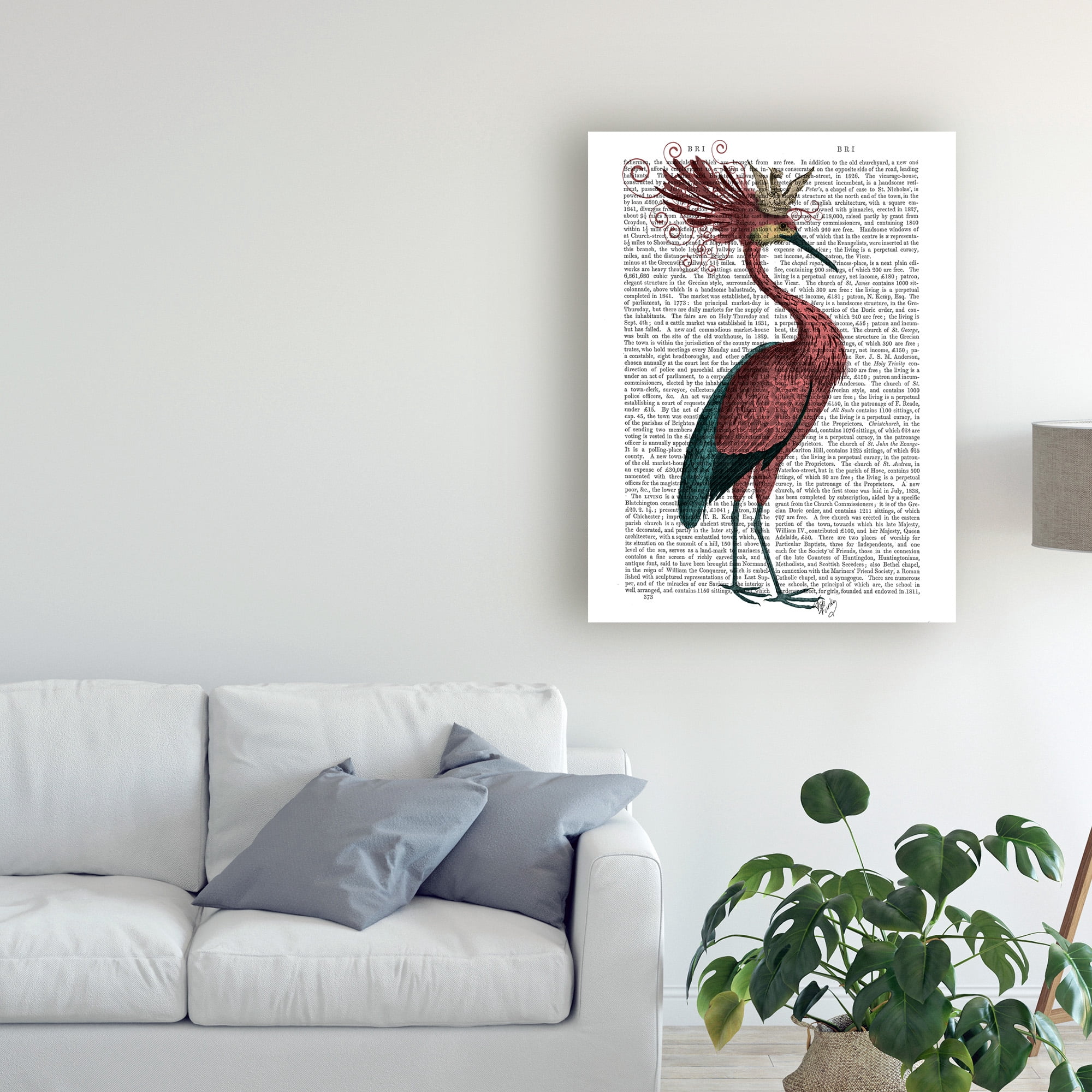 Trademark Fine Art 'Crowed Marsala Heron' Canvas Art by Fab Funky