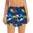 thumbnail image 2 of Goofa Cartoon Shark Printed Women 2 in 1 Running Shorts,Quick Dry Athletic Workout Shorts,High Waisted Athletic Shorts with Liner Pockets-, 2 of 9