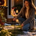 thumbnail image 5 of Christmas Solar Garden Stake Light, Glowing Santa Crescent Moon Design, Warm LED Holiday Decor for Front Yard Patio Walkway （SnowmanA）, 5 of 6