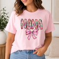 thumbnail image 6 of NANA Floral Bow T-Shirt for Women, Crew Neck Cotton Grandma Graphic Tee, Unisex Classic Fit, 6 of 9