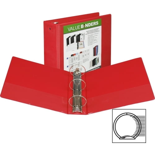 Samsill Economy 3 3' Binder Capacity - Letter - 8 1/2' x 11' Sheet Size - 550 Sheet Capacity - 3 x Round Ring Fastener(s) - 2 Internal Pocket(s) - Polypropylene, Chipboard - Red - 1.33 lb - Recycled