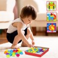 thumbnail image 4 of Juguete De Arte Con Botones Para Niños Pequeños, Tablero Perforado De Mosaico A Juego, Juguetes Educativos De Aprendizaje Temprano Stem Para Niños Y Niñas Con 12 Imágenes, 50 Botones Y Caja De Almacen Muyoka Hogar, 4 of 7