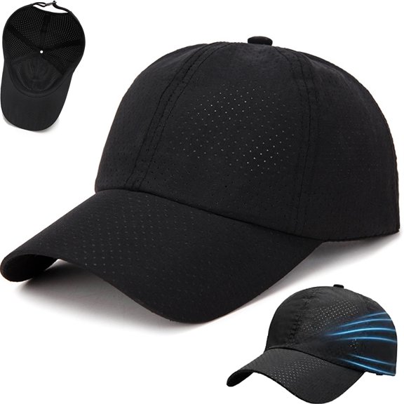 Rlwdqumrt Sunscreen Breathable Baseball Cap Quick Dry Running Hat with Mesh Vents Adjustable Sun Cap for Golf Hiking Travel