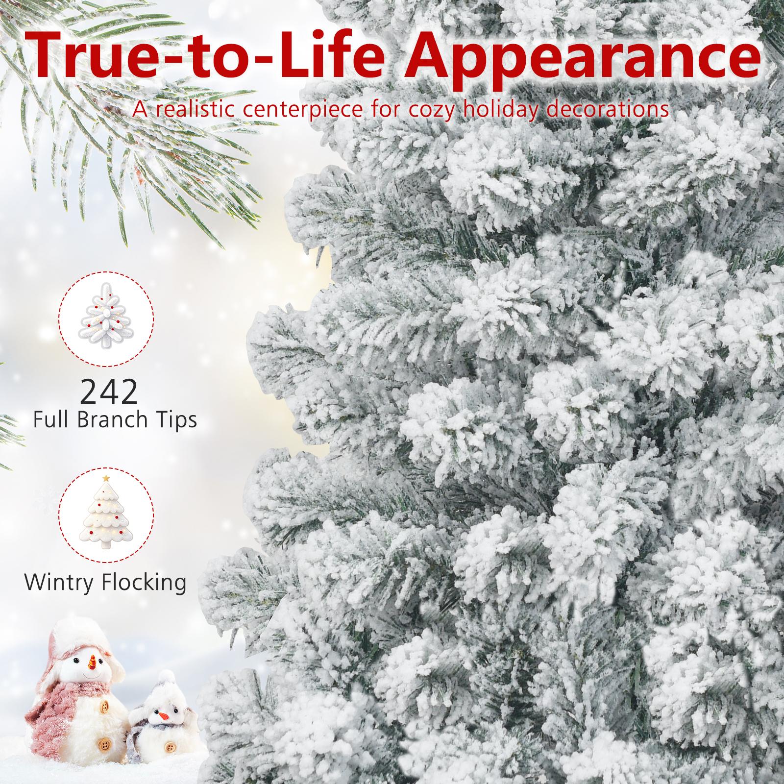 Costway 4.5-Foot Flocked Pencil Christmas Tree with 242 Tips photo 7