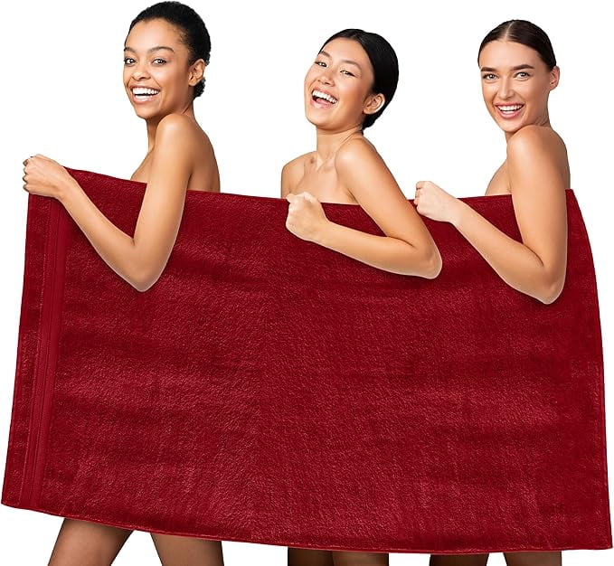 Elegant Comfort Turkish Cotton Jumbo Bath Towel, 1-Piece, 35" x 70", Highly Absorbent - Soft Bathroom Towel, Burgundy