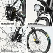 Gocio 26 Electric Bike, 350W Electric Bike for Adults 19.8MPH Electric Mountain Bike, LCD, Lockable Suspension Fork, 374.4Wh 36V Battery UL2849 Certified, 21-Speed E-Bikes Adult Electric Bicycle
