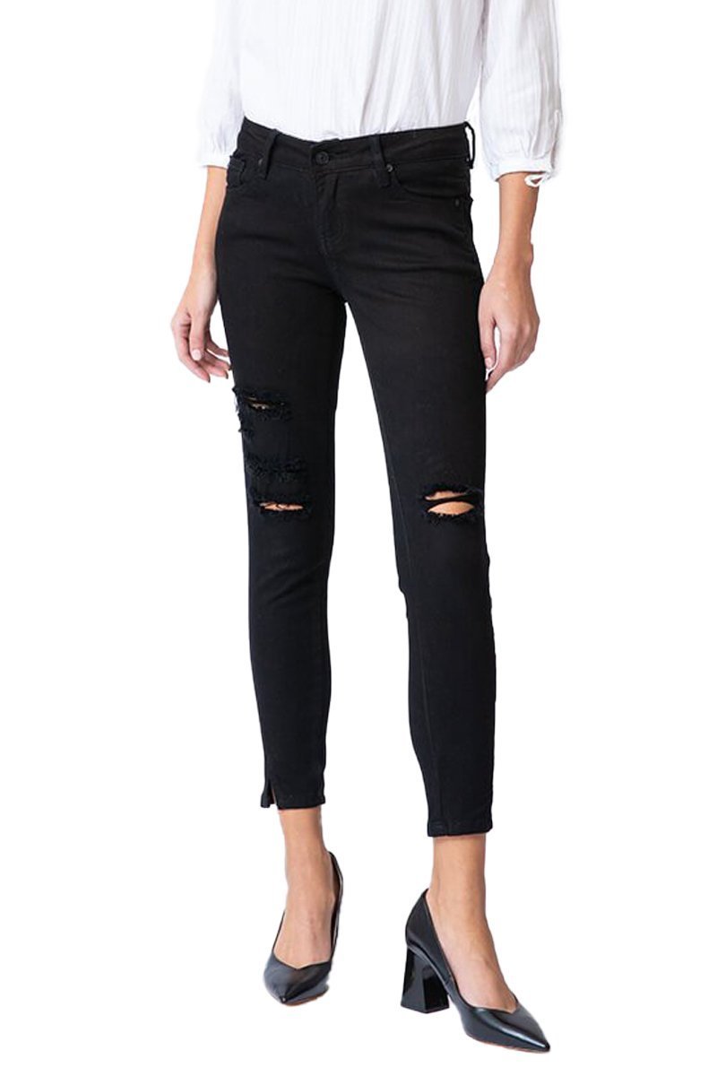 low waist ankle length jeans