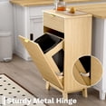 thumbnail image 6 of FANRAL Single Tilt Out Laundry Hamper Cabinet,10 Gallon Wooden Hidden Storage Cabinet,Fluted Trash Can for Bathroom Kitchen Living Room,Natural Oak Laundry Basket Cabinet, 6 of 9