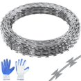thumbnail image 1 of Galvanized Barbed Wire Fence 246ft 5 Rolls Garden Fencing, 1 of 7