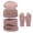 A211 Light Pink, variant on Yuncity Men Winter Knit Hat Scarf Gloves 3 Pcs Set Warm Lined Solid Color Neck Warmer Cold Weather Outdoor Warm Hat Set Beige